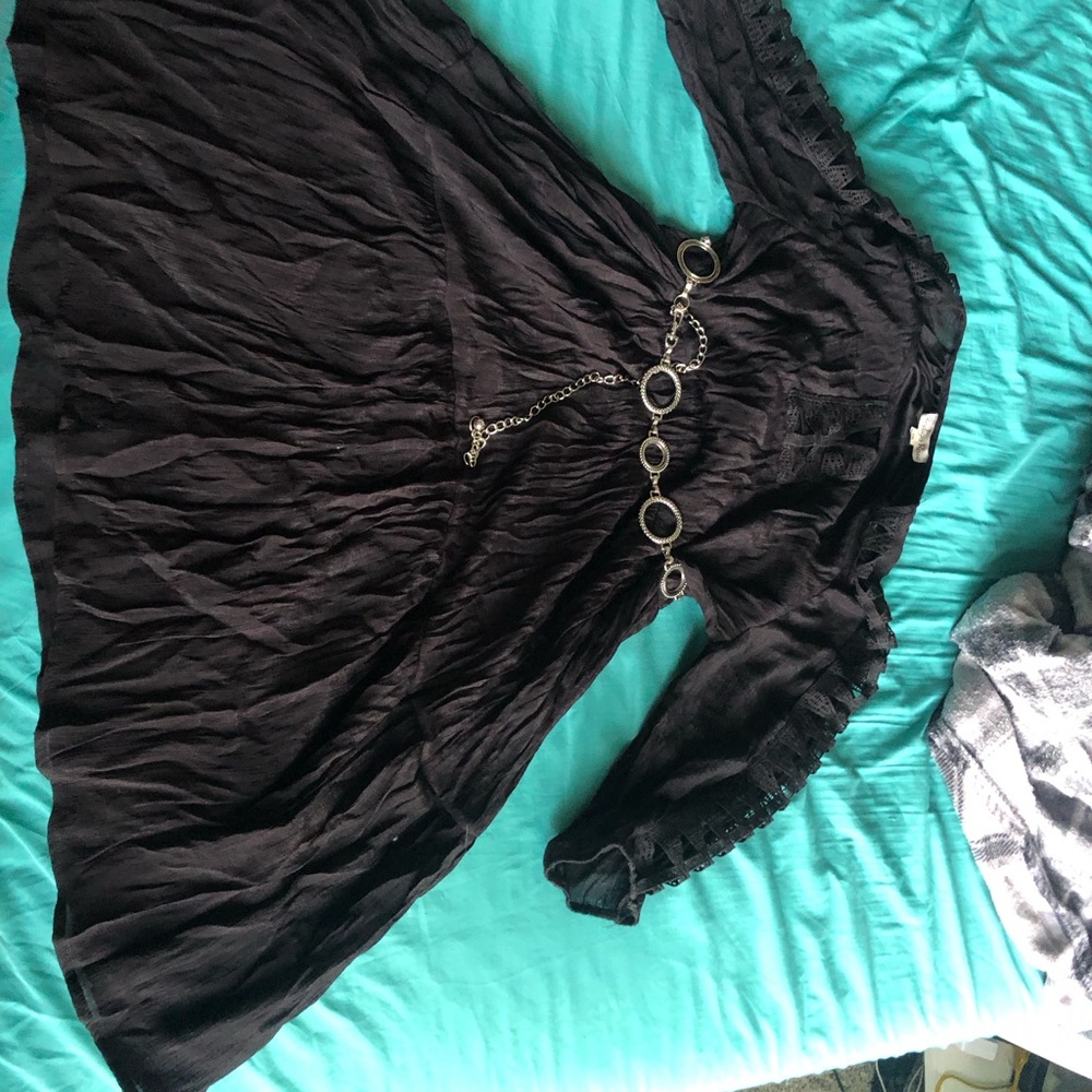 Black Dress with Silver Chain Detail